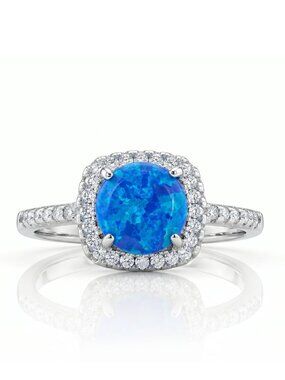 Blue Opal ring, size 7, 925 Sterling Silver Charmed Aroma